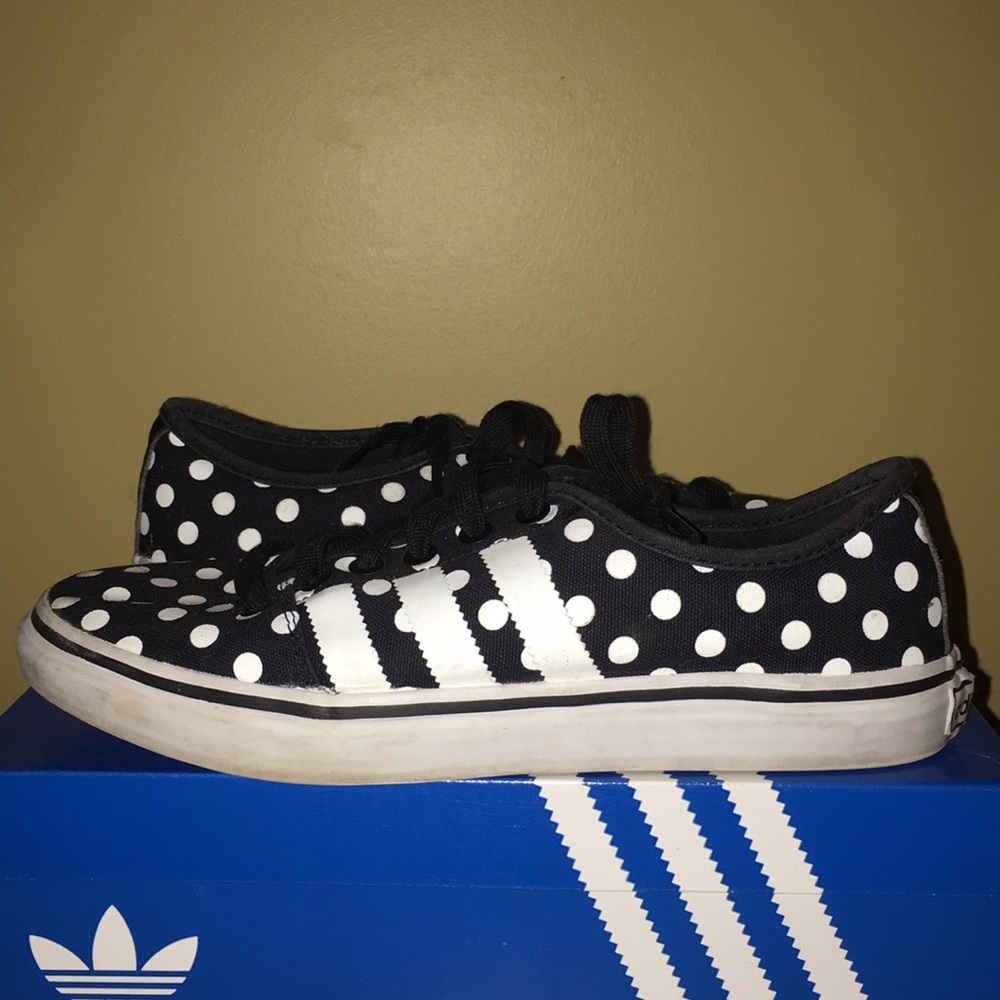 Polka dot adidas shoes